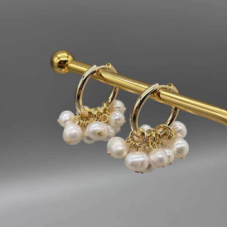 Pērļu Riņķīšu Auskari - Mellenes 