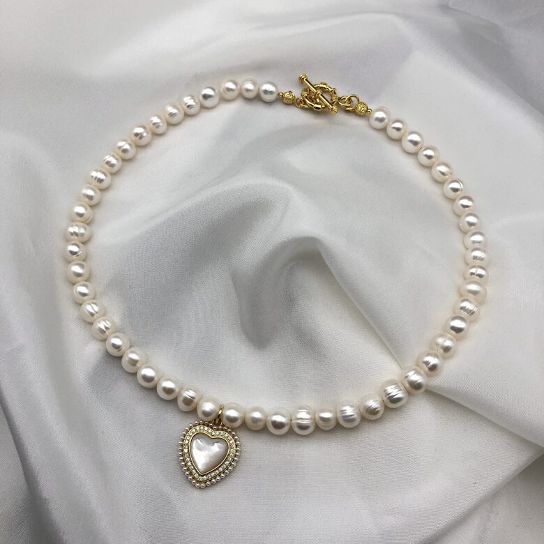 【NIRO】 MiNT HEART GLASS PEARL NECKLACE #98 MiNT HEART GLASS PEARL NECKLACE #98 - NiRO.SERENDIPITY | 60