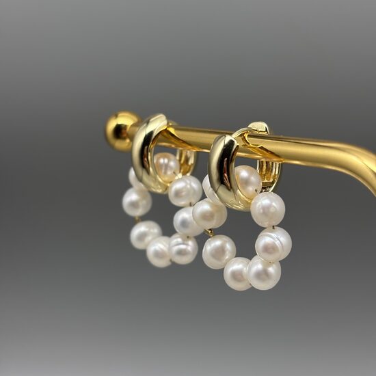 Pērļu Riņķīšu Auskari - Gredzens