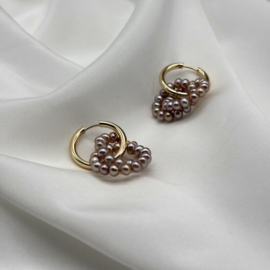 Pērļu Riņķīšu Auskari - Plūme